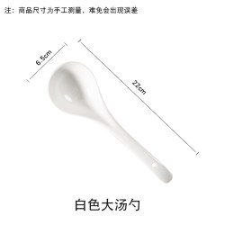 FIMET 菲美特 i4125 10英寸陶瓷双耳汤碗 北欧风 纯白大汤勺1只装