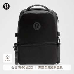lululemon New Crew 背包 拒水 黑/石墨灰 O/S