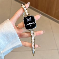 圣铂 适用苹果手表表带iwatchs11小蛮腰金属拼树脂新款s10表带applewatch9/8/7/6高级感小香风5/se轻奢腕带ultra女