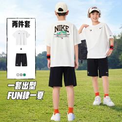 NIKE 3brand系列运动休闲男童套装夏季