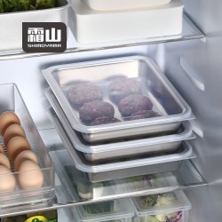 霜山 304不锈钢 保鲜盒/饺子盒/备菜盘1个