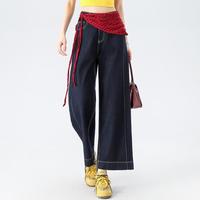 FOREVER 21 女士高腰牛仔阔腿裤