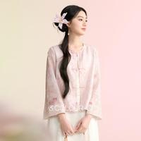 三彩 浮光花影 女士中式提花外套盘扣开衫 2026春夏款