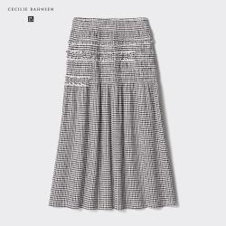 优衣库 抽褶裙 女装 乳白色 XL 半身裙