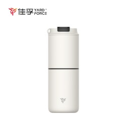佳孚 YF-GE001 咖啡研磨冲泡一体杯 420不锈钢磨芯 月光白