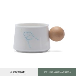 一品仟堂 玲珑狗咖啡杯 瓷质 手工 中式 礼盒装