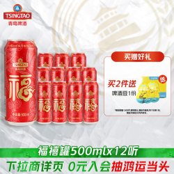 青岛啤酒 福禧双至500ml*12听