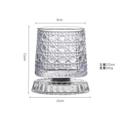 盛瑞堂 水晶旋转玻璃杯家用威士忌酒杯洋酒杯高级感网红解压装饰摆件