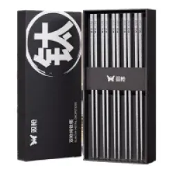 双枪 100%纯钛筷子 5双装