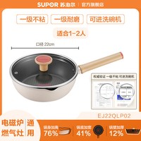 88VIP：苏泊尔 EJ22QLP02 铝合金不粘煎炒锅 22cm 可可奶挞色