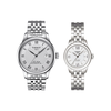 TISSOT 天梭 力洛克系列 30976615948 自动机械情侣对表 39.3mm/25.3mm 白盘 银色不锈钢带 圆形