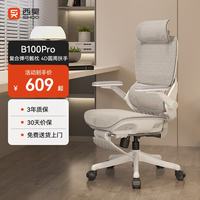 西昊 久坐舒适 人体工学椅  B100Pro 弹弓骶枕+4D扶手 带脚踏