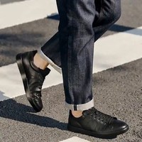 ecco 街头轻巧系列休闲舒适牛皮革低帮板鞋男女同款