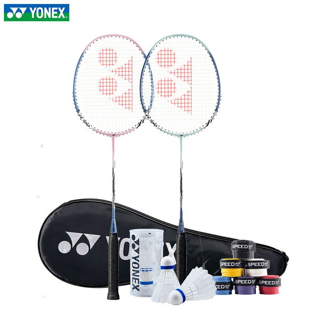 YONEX 羽毛球拍对拍专业训练轻量耐打2支套装NR6000i附球2条手胶