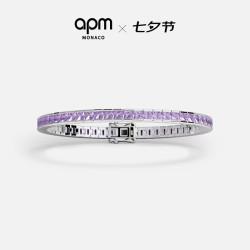 APM Monaco Lumiere密镶网球手链紫色手饰百搭叠戴生日送女友七夕情人节礼物