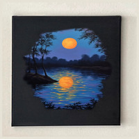 日落氛围感中古挂画