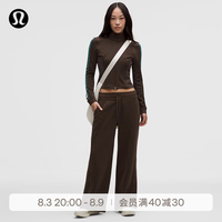 lululemon 丨Scuba 女士中腰阔腿运动裤*拉绒*亚洲版型 LW5GYQA 胡桃棕 XS