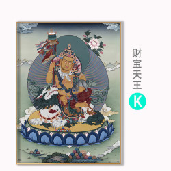 藏式财宝天王唐卡挂画