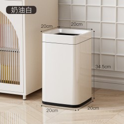千屿 QY-43014 奶油风家用垃圾桶 13L 军绿色 大容量 无盖式