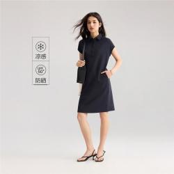佐丹奴 连衣裙夏季插肩袖珠地布运动休闲POLO连衣裙