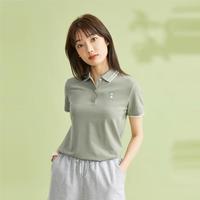 佐丹奴 夏季熊猫刺绣polo衫女百搭修身弹力珠地布短袖POLO衫女款