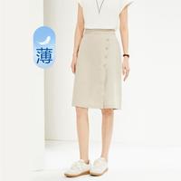 佐丹奴 女士半松紧腰裙裤 纯棉梭织斜扣短裤