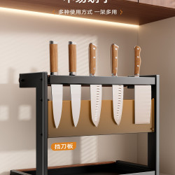 耐奔 中古风实木调料品置物架多功能厨房台面调料罐调味料瓶刀架收纳架