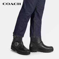 COACH 男士经典皮革短靴黑色CD8708D（41）礼物