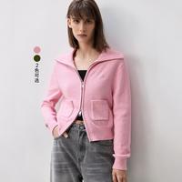 LILY AB衫亮闪纱线双开拉链通勤款针织开衫女短款