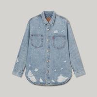 Levi's 男士宽松破洞牛仔外套 0017E