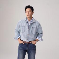 Levi's 男士宽松破洞牛仔外套 0017E