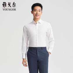 雅戈尔 男士春夏季棉混纺职业正装衬衫