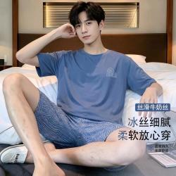 GOSO 男士夏季睡衣凉爽短袖短裤透气吸汗不闷热家居服