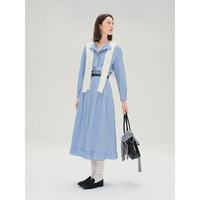 独束 大码女装木耳边条纹衬衫半裙套装2025秋装时尚套 衬衫 XL （尺码：3）