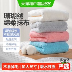云蕾 珊瑚绒抹布 吸水加厚清洁神器 30*30cm 4片装