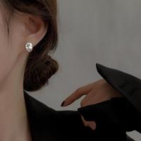 洛梵欣饰 纯银针金属感耳钉感气质耳钉耳钉女小众设计感 银色