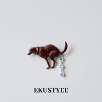 EKUSTYEE 趣味狗拉粑粑小狗胸针 礼盒