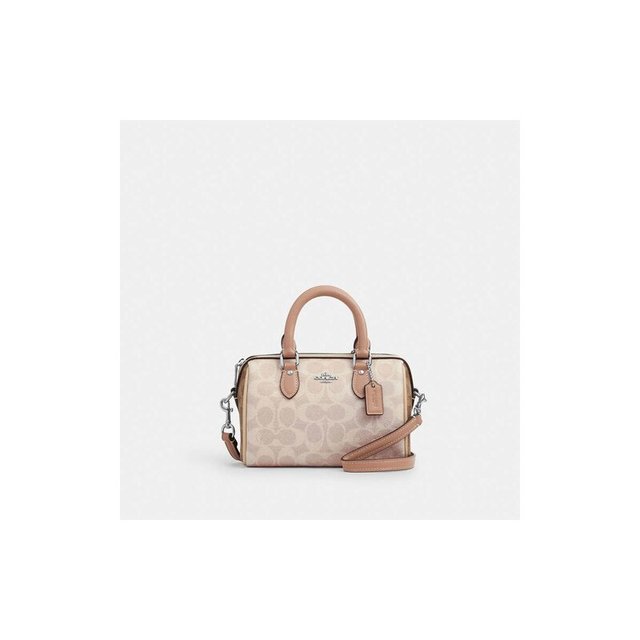 COACH 女包女士老花波士顿包单肩斜挎手提包