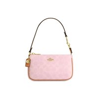 COACH 七夕节日限定经典老花标志挂件粉色斜挎包