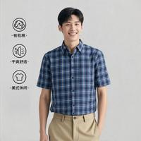 BOSS 夏季男式短袖衬衫商务休闲纯棉舒适衬衫