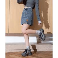 唐狮 女式开叉牛仔半身裙