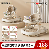 semmook 婴儿学步车多功能助步车防侧翻婴儿车学步车助步手推车音乐玩具 2026颜色认知