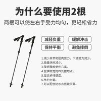 探路者 喀纳登山杖3K碳素碳纤维户外装备5节可折叠伸缩爬山手杖 海冰蓝