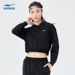 鸿星尔克 春季新款女士运动休闲薄绒圆领套头衫卫衣上衣女时尚百搭