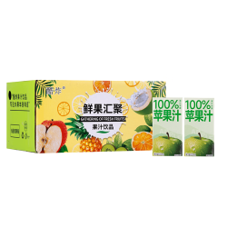泉荃 酷炸 苹果汁 100% 便携箱装清甜果汁饮品 200ml*12盒