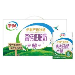 伊利 严选牧场高钙低脂牛奶 200ml*24盒 礼盒装
