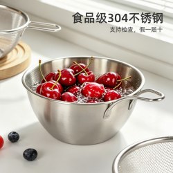 维艾 304不锈钢洗菜盆沥水篮新款厨房家用双层漏网淘米滤水果神器