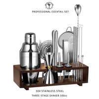 酒吧灵魂 304不锈钢 专业调酒套装 整套调酒工具 鸡尾酒制作调酒器组合套装