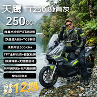 天鹰 TT250 燃油踏板摩托车长途摩旅隆鑫水冷发动机 哑青灰 26款