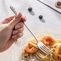 GRASEY GY1441 316L不锈钢钻石叉 熊猫侧躺 商用主餐叉